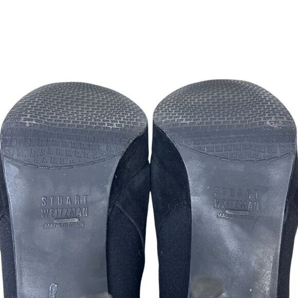 Stuart Weitzman - “Hold Me” Platform Heel Ankle Booties, Suede - Size 9.5 Black - Picture 11 of 13